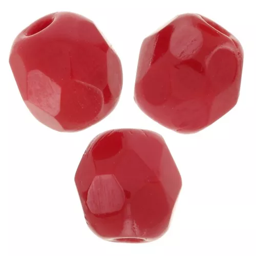 Sfaccettate mm. 4 Opaque Red x50