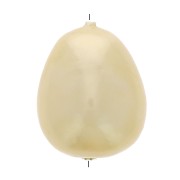 Perlina irregolare in cartapesta effetto metallico 24x18 mm -light chiaro x1