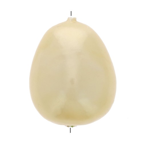 Perlina irregolare in cartapesta effetto metallico 24x18 mm -light chiaro x1