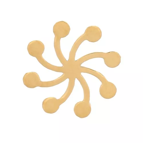 Elementi a fiore piccoli da 6 mm - Acciaio inossidabile 316L dorato x4