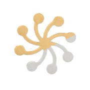 Elementi a fiore piccoli da 6 mm - Acciaio inossidabile 316L dorato x4