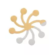 Elementi a fiore piccoli da 6 mm - Acciaio inossidabile 316L dorato x4