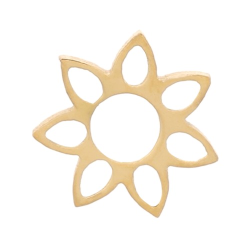 Elementi fiore da 5 mm - acciaio inox 316L dorato x4