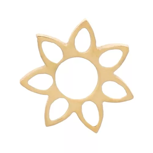 Elementi fiore da 5 mm - acciaio inox 316L dorato x4