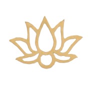 Elementi fiore di loto da incollare 4x6 mm - Acciaio inossidabile 316L dorato x4