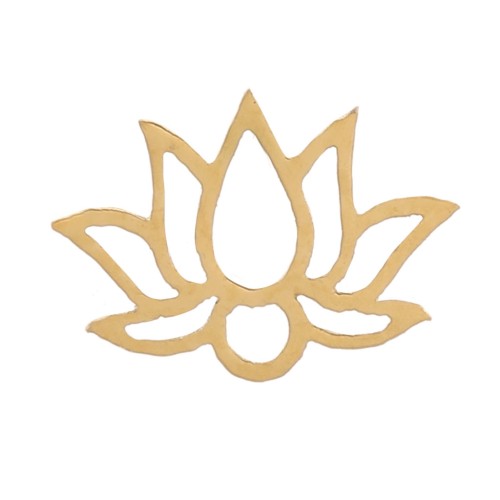 Elementi fiore di loto da incollare 4x6 mm - Acciaio inossidabile 316L dorato x4