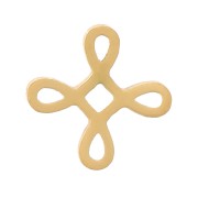 Elementi di nodo cinese da 6 mm - Acciaio inossidabile 316L dorato x4