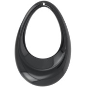 Pendente goccia scavato in acrilico opaco 45x30 mm - Nero x1
