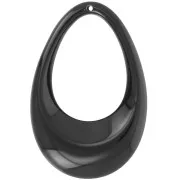 Pendente goccia scavato in acrilico opaco 45x30 mm - Nero x1
