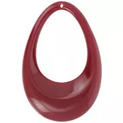 Pendente goccia scavato in acrilico opaco 45x30 mm - Bordeaux x1