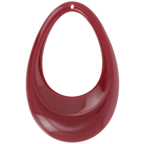 Pendente goccia scavato in acrilico opaco 45x30 mm - Bordeaux x1