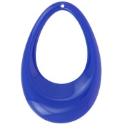 Pendente goccia scavato in acrilico opaco 45x30 mm - Blu Lapis x1