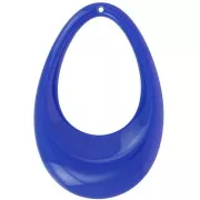 Pendente goccia scavato in acrilico opaco 45x30 mm - Blu Lapis x1