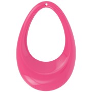 Pendente goccia scavato in acrilico opaco 45x30 mm - Rosa confetto x1