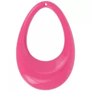 Pendente goccia scavato in acrilico opaco 45x30 mm - Rosa confetto x1