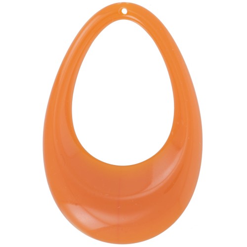 Pendente goccia scavato in acrilico opaco 45x30 mm - Ambra x1