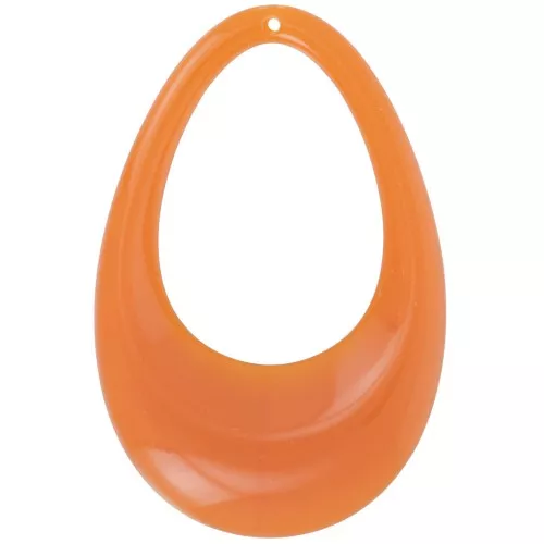Pendente goccia scavato in acrilico opaco 45x30 mm - Ambra x1