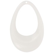 Pendente goccia scavato in acrilico opaco 45x30 mm - Crema x1