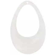 Pendente goccia scavato in acrilico opaco 45x30 mm - Crema x1