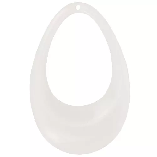 Pendente goccia scavato in acrilico opaco 45x30 mm - Crema x1