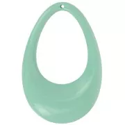 Pendente goccia scavato in acrilico opaco 45x30 mm - salvia x1