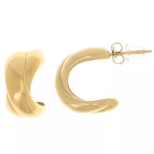 Orecchini a cerchio aperto 16 mm - Acciaio inossidabile 316L dorato x2