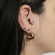 Orecchini a cerchio aperto 16 mm - Acciaio inossidabile 316L dorato x2