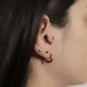 Orecchini rotonde da 14 mm - filo da 3 mm - acciaio inox 304L dorato x2