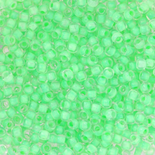 Rocaille Toho 11/0 TO11R975 - Crystal Neon Sea Foam Lined x8g