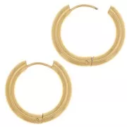 Orecchini rotondi da 20 mm - Filo da 3 mm - Acciaio inossidabile 304L dorato x20