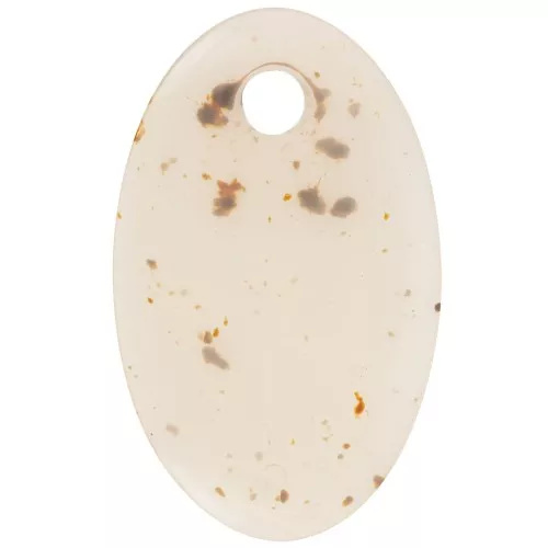 Pendente ovale traslucido in acrilico 32,5x20 mm - Bianco sporco screziato x1