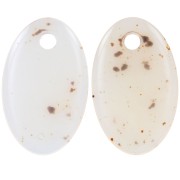 Pendente ovale traslucido in acrilico 32,5x20 mm - Bianco sporco screziato x1