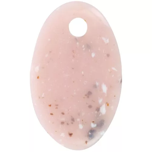 Pendente ovale traslucido in acrilico 32,5x20 mm - Granito nudo x1