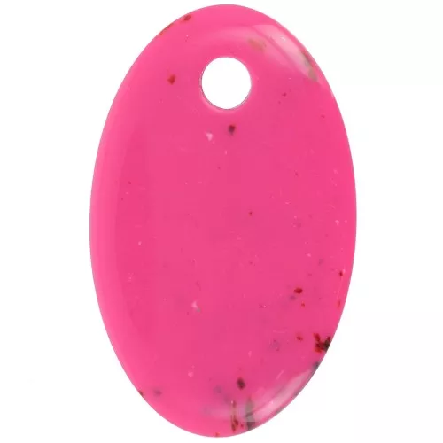 Pendente ovale in acrilico opaco 32,5x20 mm - Fucsia screziato x1