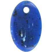 Pendente ovale opaco in acrilico 32,5x20 mm - Granito blu scuro x1