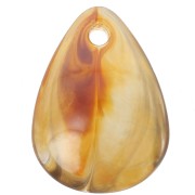 Zecchini petalo di fiore curvo da 17 mm in acrilico - Topazio marmorizzato x15