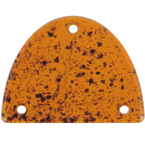 Pendente mezzaluna in acrilico 30x39,5 mm - Ambra screziata x1