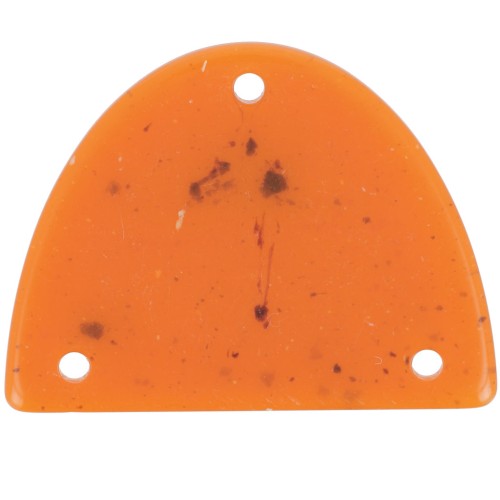 Pendente mezzaluna in acrilico 30x39,5 mm - Granito arancione x1