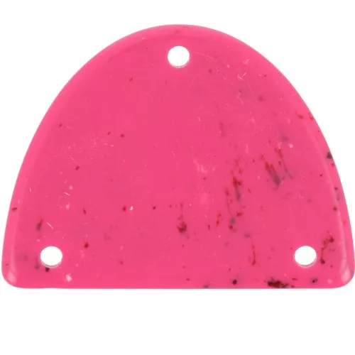 Pendente mezzaluna in acrilico 30x39,5 mm - Fucsia maculato x1