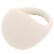 Anello in acrilico opaco - Misura 54 - Crema x1