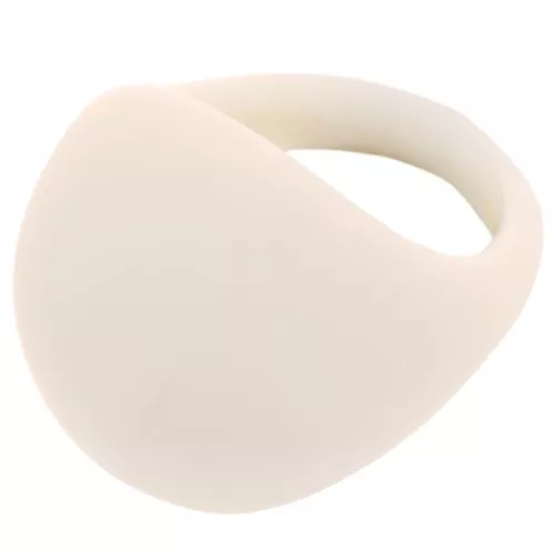 Anello in acrilico opaco - Misura 54 - Crema x1