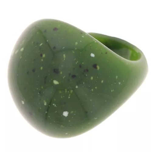 Anello in acrilico opaco - Misura 54 - Granito d'oliva x1