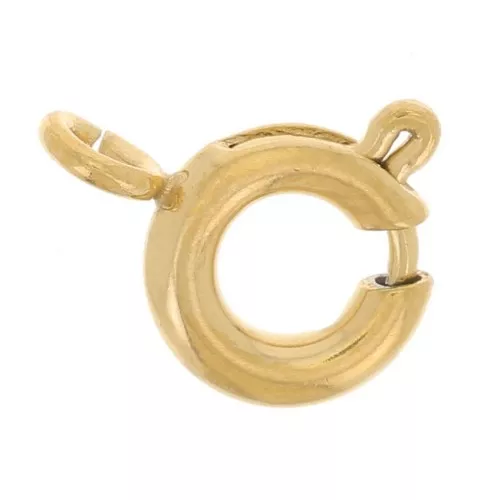 Chiusura a molla da 5 mm con anello aperto - Acciaio inossidabile 304L dorato x1
