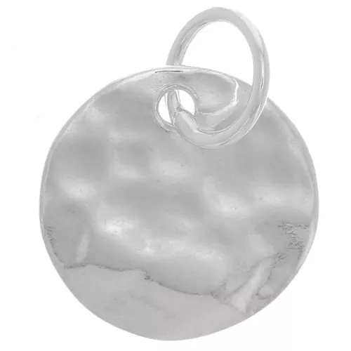 Ciondolo rotondo martellato 10 mm con anello chiuso - Argento 925 x1