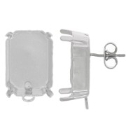 Orecchini perno rettangolari PureCrystal 4627 18x13 mm - Rodio x2