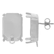 Orecchini perno rettangolari PureCrystal 4627 18x13 mm - Rodio x2