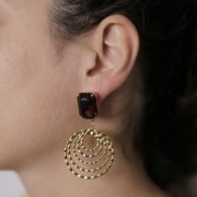 Orecchini perno rettangolari PureCrystal 4627 18x13 mm - Rodio x2