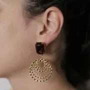 Orecchini perno rettangolari PureCrystal 4627 18x13 mm - Rodio x2