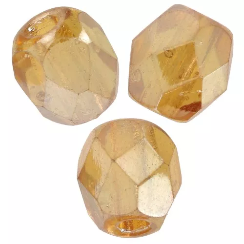 Sfaccettature da 4 mm - Cristallo dorato pieno x50
