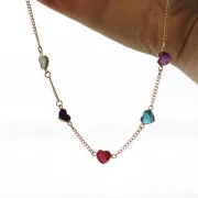 Distanziatore cuore 15x8 mm - Dorato in oro fino - Quarzo rosa x1